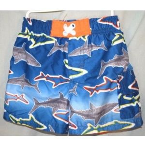 OP Toddler Boys 12 Months Shark Swim Trunks Lined